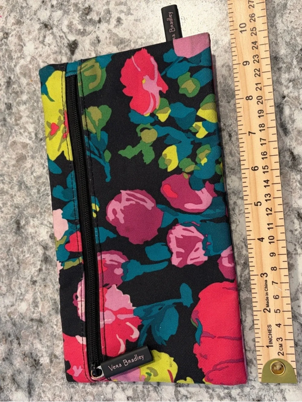 Vera Bradley Hilo Meadow Slim Zip Pouch Cosmetic Case